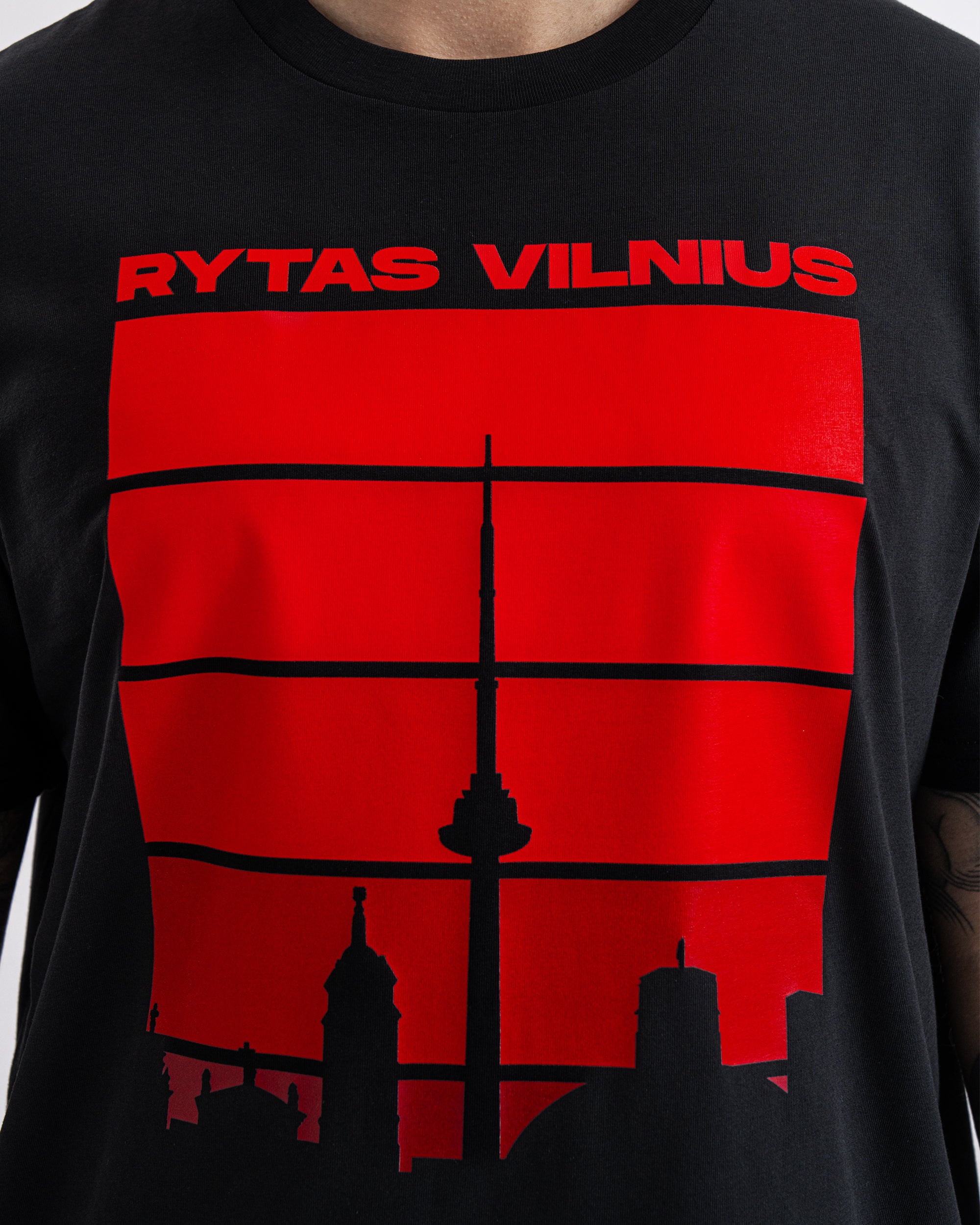 Marškinėliai RYTAS VILNIUS, juodi
