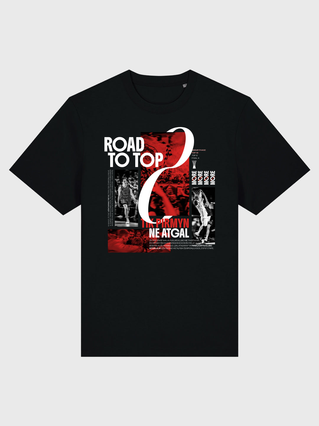 Marškinėliai „Road to TOP8“, juodi