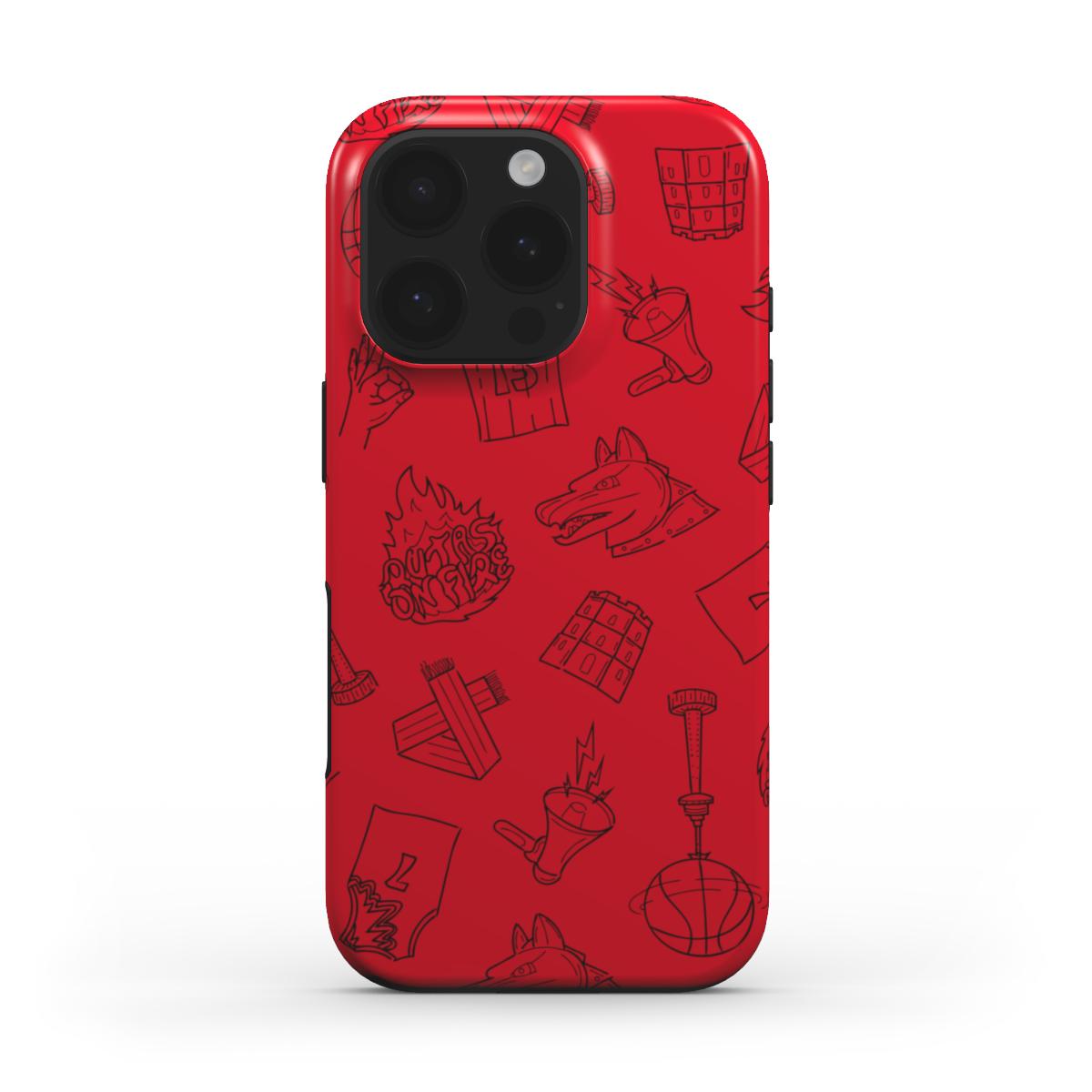 Telefono dėklas „Sticker bomb“ red